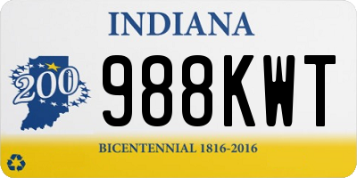 IN license plate 988KWT