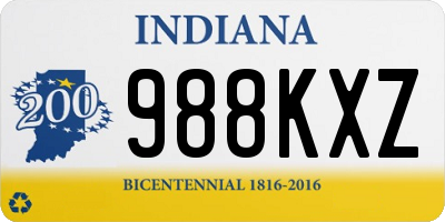 IN license plate 988KXZ