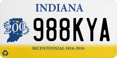 IN license plate 988KYA