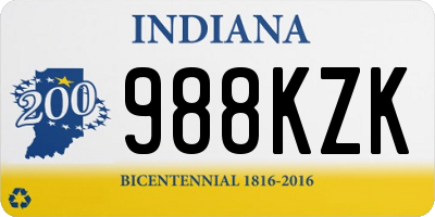 IN license plate 988KZK