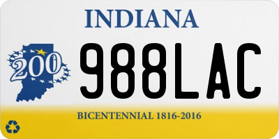 IN license plate 988LAC