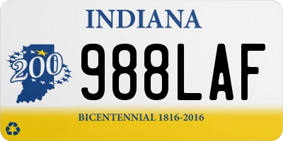 IN license plate 988LAF