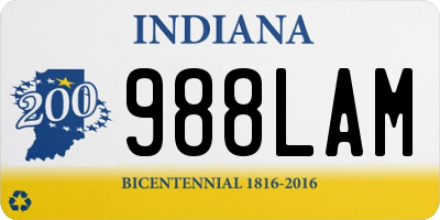 IN license plate 988LAM