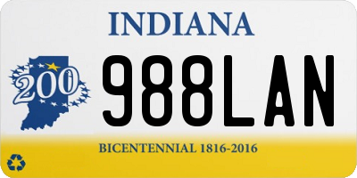 IN license plate 988LAN