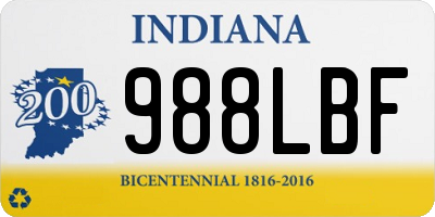 IN license plate 988LBF