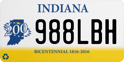 IN license plate 988LBH