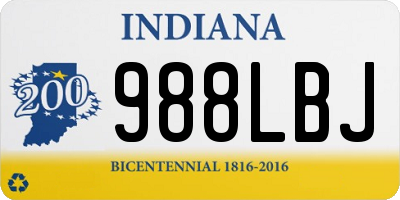 IN license plate 988LBJ