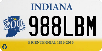 IN license plate 988LBM