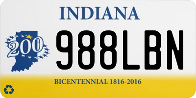 IN license plate 988LBN