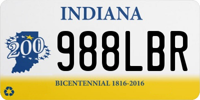 IN license plate 988LBR