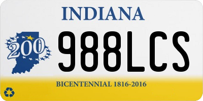 IN license plate 988LCS