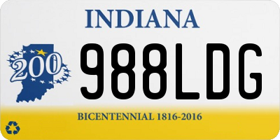 IN license plate 988LDG