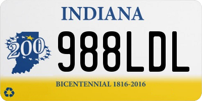 IN license plate 988LDL