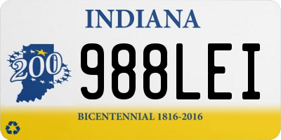 IN license plate 988LEI