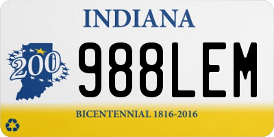 IN license plate 988LEM