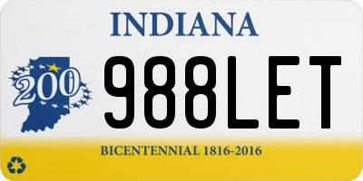 IN license plate 988LET