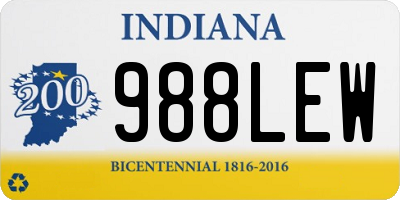 IN license plate 988LEW