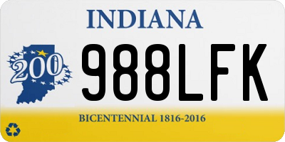 IN license plate 988LFK