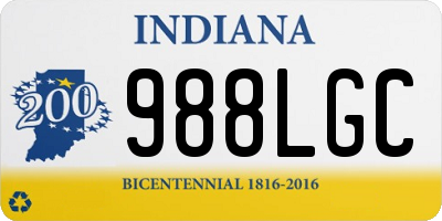 IN license plate 988LGC