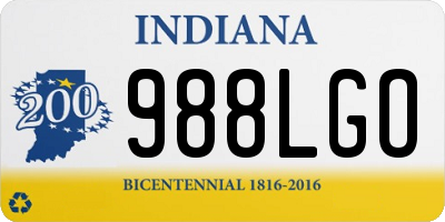 IN license plate 988LGO