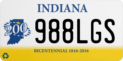 IN license plate 988LGS
