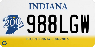 IN license plate 988LGW