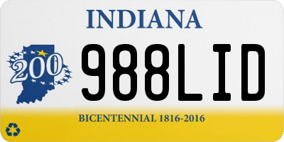 IN license plate 988LID