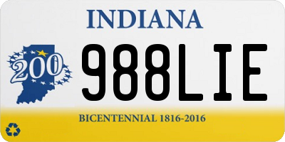 IN license plate 988LIE