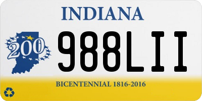 IN license plate 988LII