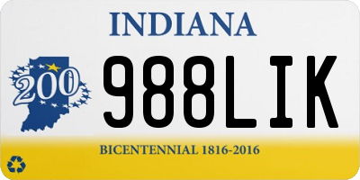 IN license plate 988LIK