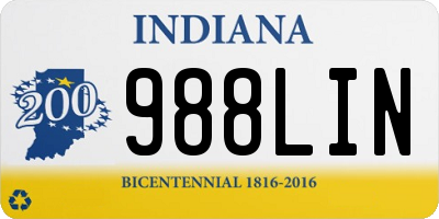 IN license plate 988LIN