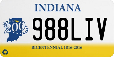 IN license plate 988LIV