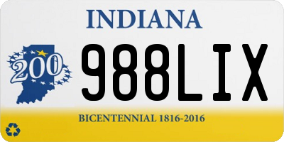 IN license plate 988LIX