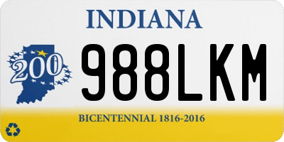 IN license plate 988LKM