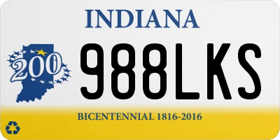 IN license plate 988LKS