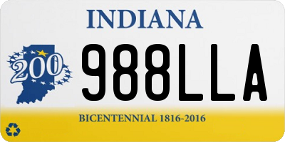 IN license plate 988LLA