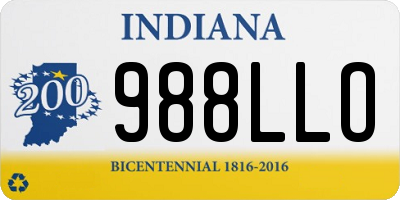 IN license plate 988LLO