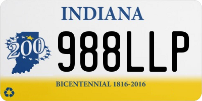 IN license plate 988LLP