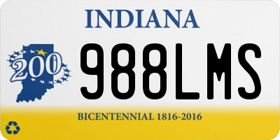 IN license plate 988LMS