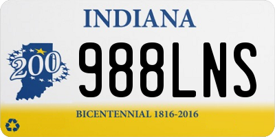 IN license plate 988LNS