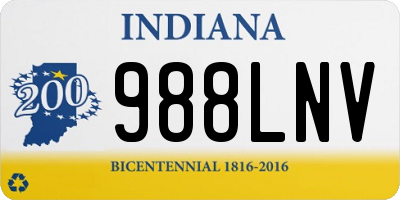 IN license plate 988LNV