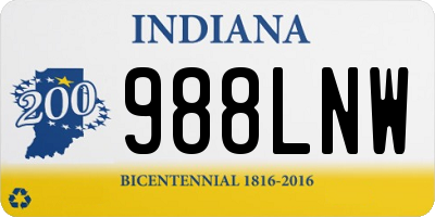 IN license plate 988LNW