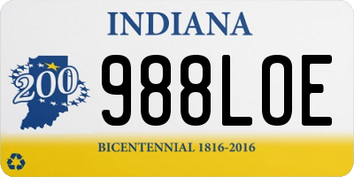 IN license plate 988LOE