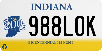 IN license plate 988LOK