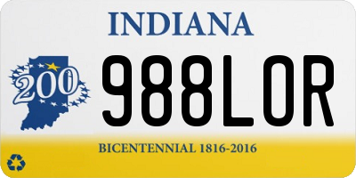 IN license plate 988LOR