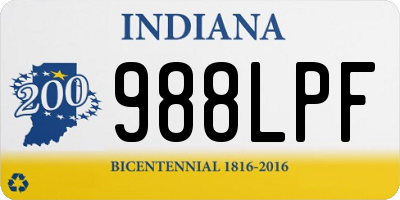 IN license plate 988LPF