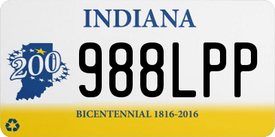 IN license plate 988LPP