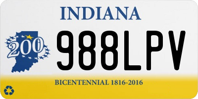 IN license plate 988LPV