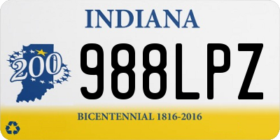 IN license plate 988LPZ