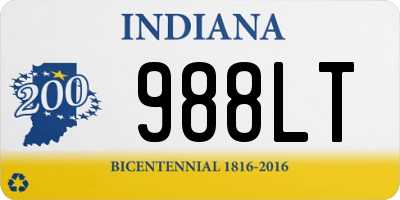 IN license plate 988LT
